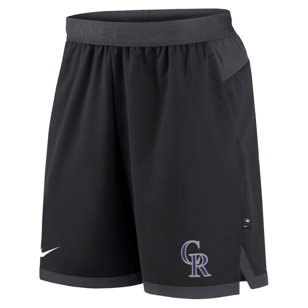 Colorado Rockies Nike Authentic Collection Flex Vent Performance Shorts - Black Shorts