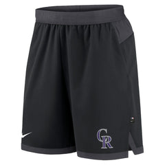 Colorado Rockies Nike Authentic Collection Flex Vent Performance Shorts - Black Shorts