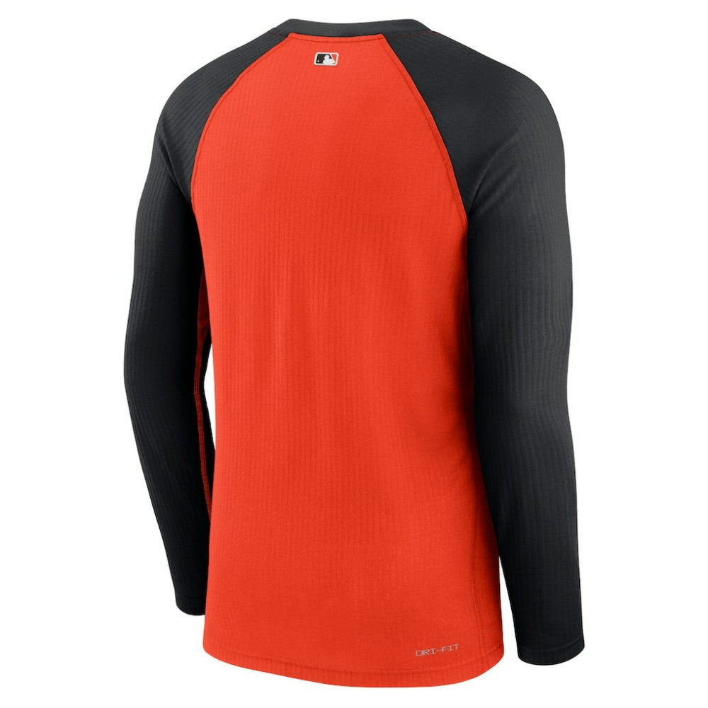 Baltimore Orioles Nike Authentic Collection Game Raglan Performance Long Sleeve T-Shirt - Orange T-shirts