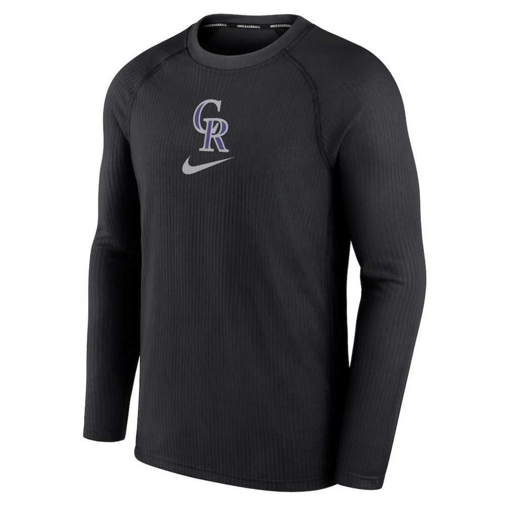 Colorado Rockies Nike Authentic Collection Game Raglan Performance Long Sleeve T-Shirt - Black T-shirts
