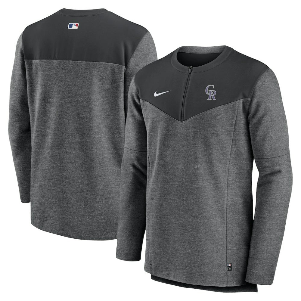 Colorado Rockies Nike Authentic Collection Game Time Performance Half-Zip Top - Black Tops
