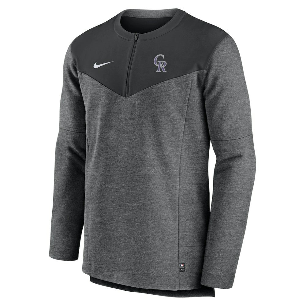 Colorado Rockies Nike Authentic Collection Game Time Performance Half-Zip Top - Black Tops