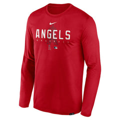Los Angeles Angels Nike Authentic Collection Team Logo Legend Performance Long Sleeve T-Shirt - Red T-shirts