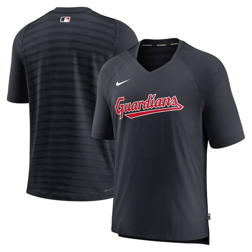 Cleveland Guardians Nike Authentic Collection Pregame Raglan Performance V-Neck T-Shirt - Navy T-shirts