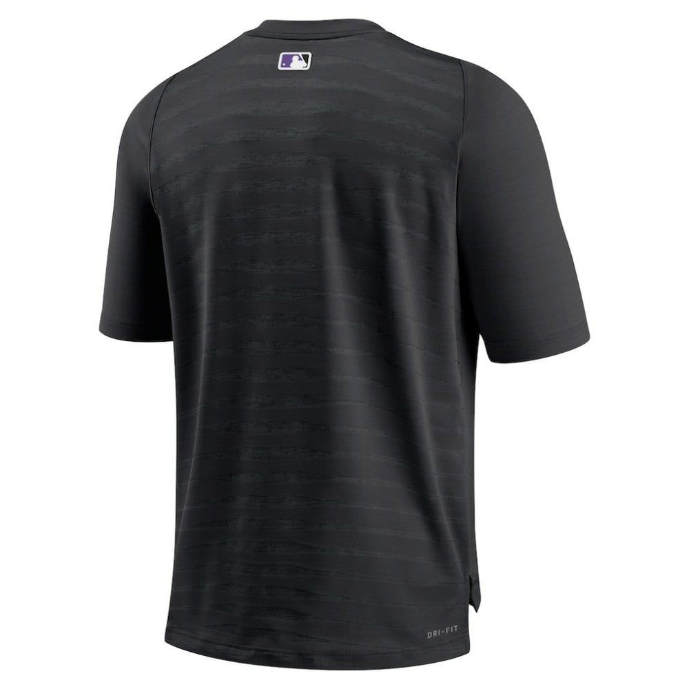 Colorado Rockies Nike Authentic Collection Pregame Raglan Performance V-Neck T-Shirt - Black T-shirts