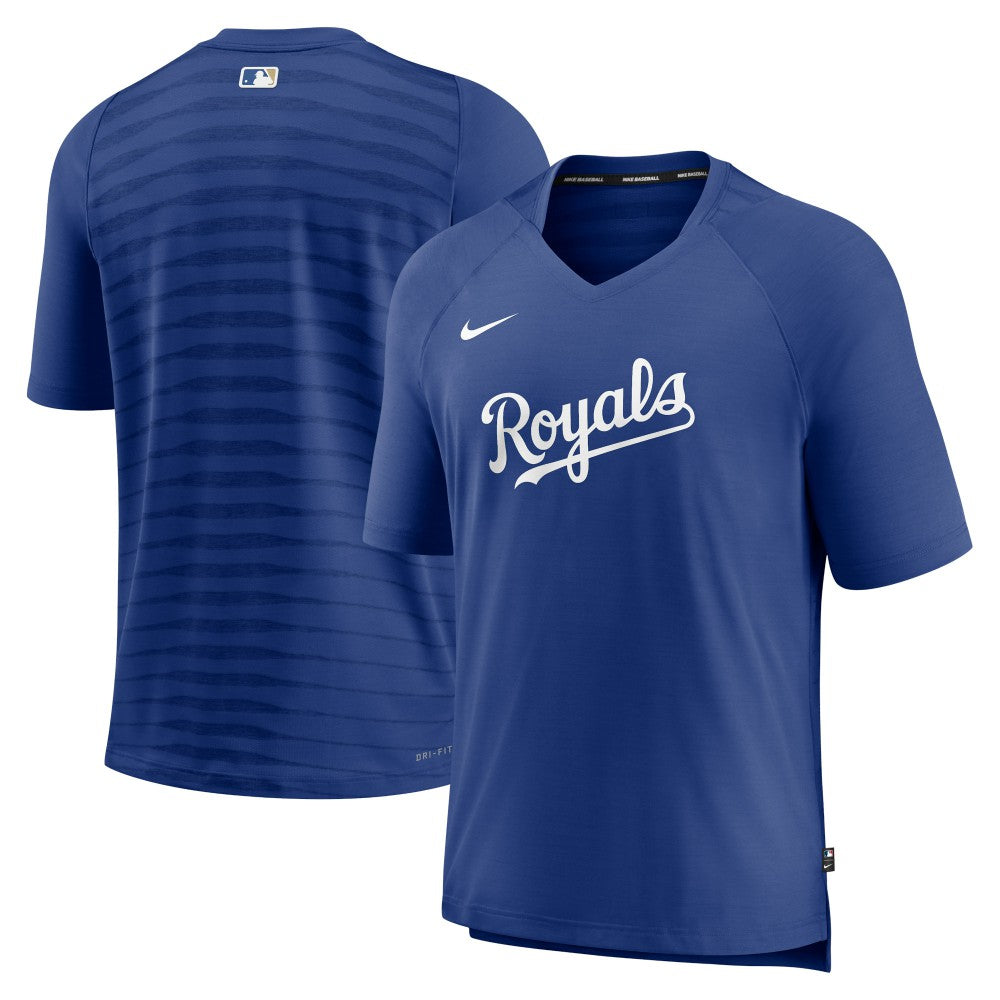 Kansas City Royals Nike Authentic Collection Pregame Raglan Performance V-Neck T-Shirt - Royal T-shirts