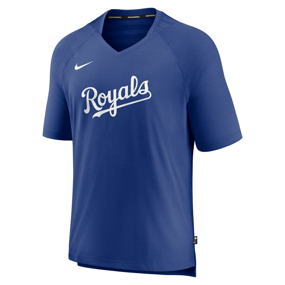 Kansas City Royals Nike Authentic Collection Pregame Raglan Performance V-Neck T-Shirt - Royal T-shirts