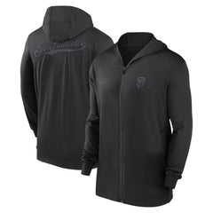 San Francisco Giants Nike Authentic Collection Travel Performance Lightweight Full-Zip Hoodie - Black Hoodies