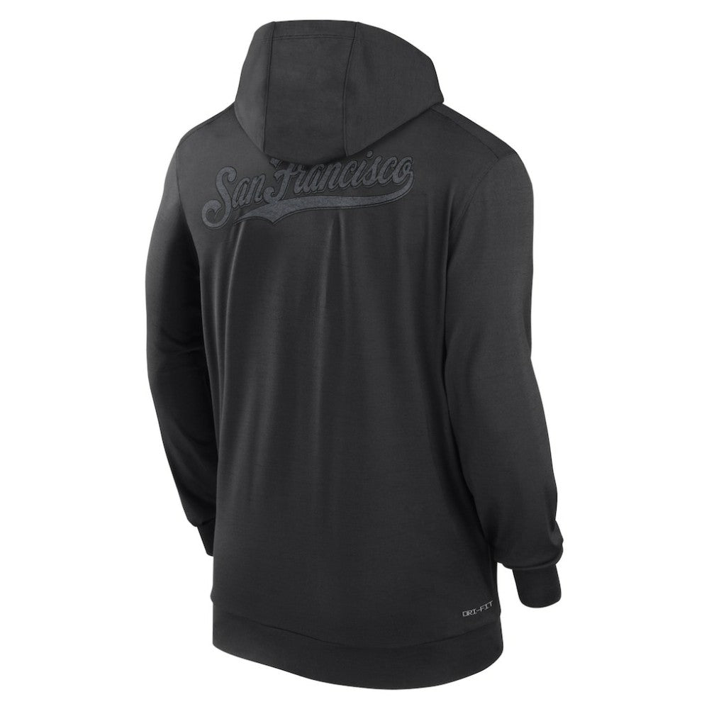 San Francisco Giants Nike Authentic Collection Travel Performance Lightweight Full-Zip Hoodie - Black Hoodies