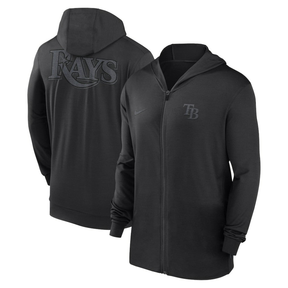Tampa Bay Rays Nike Authentic Collection Travel Performance Lightweight Full-Zip Hoodie - Black Hoodies