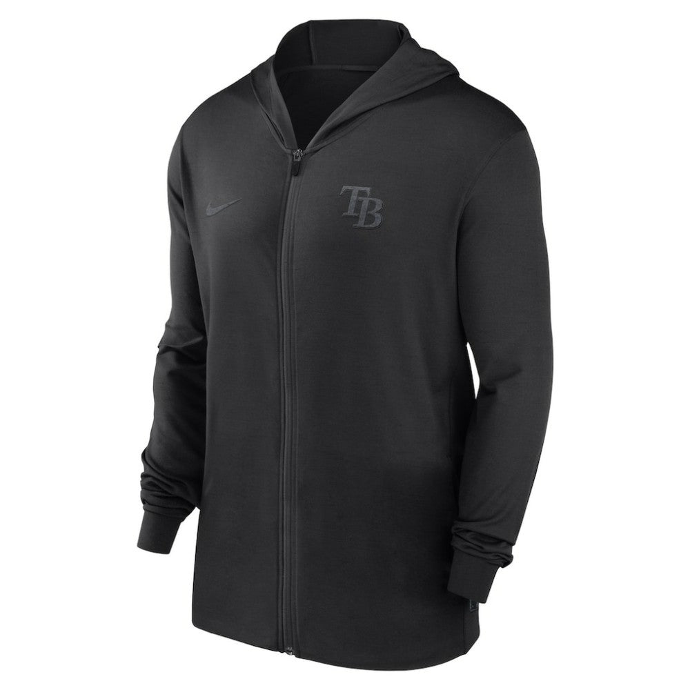 Tampa Bay Rays Nike Authentic Collection Travel Performance Lightweight Full-Zip Hoodie - Black Hoodies