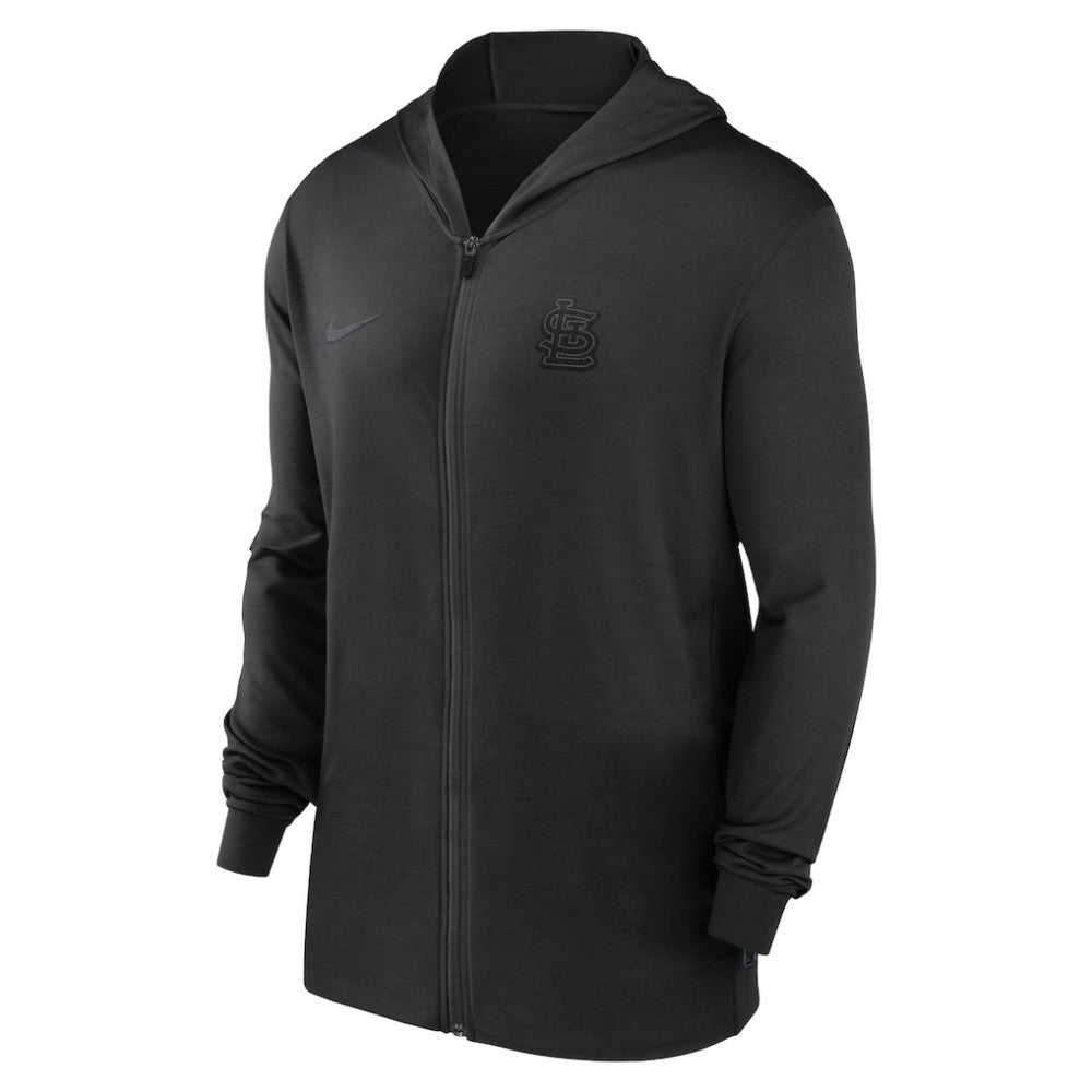 St. Louis Cardinals Nike Authentic Collection Travel Performance Lightweight Full-Zip Hoodie - Black Hoodies
