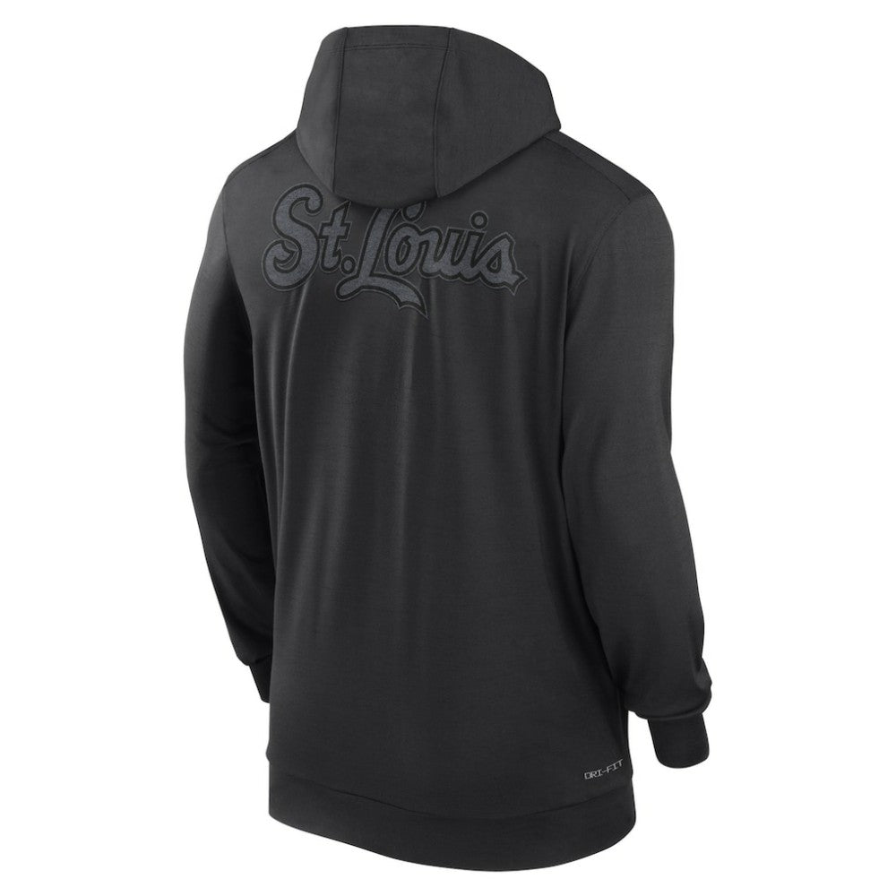 St. Louis Cardinals Nike Authentic Collection Travel Performance Lightweight Full-Zip Hoodie - Black Hoodies
