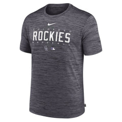 Colorado Rockies Nike Authentic Collection Velocity Performance Practice T-Shirt - Heather Charcoal T-shirts