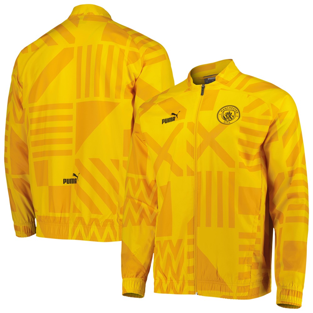 Manchester City Pre-Match Raglan Full-Zip Training Jacket Yellow