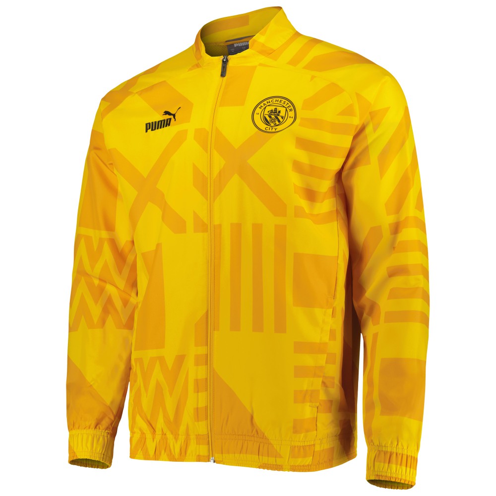 Manchester City Pre-Match Raglan Full-Zip Training Jacket Yellow