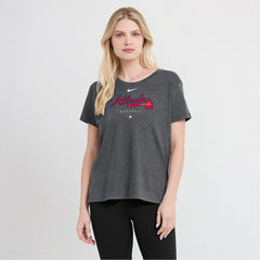 Atlanta Braves Nike Women's Authentic Collection Early Work Tri-Blend T-Shirt - Heather Charcoal T-shirts