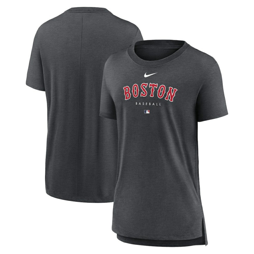 Boston Red Sox Nike Women's Authentic Collection Early Work Tri-Blend T-Shirt - Heather Charcoal T-shirts