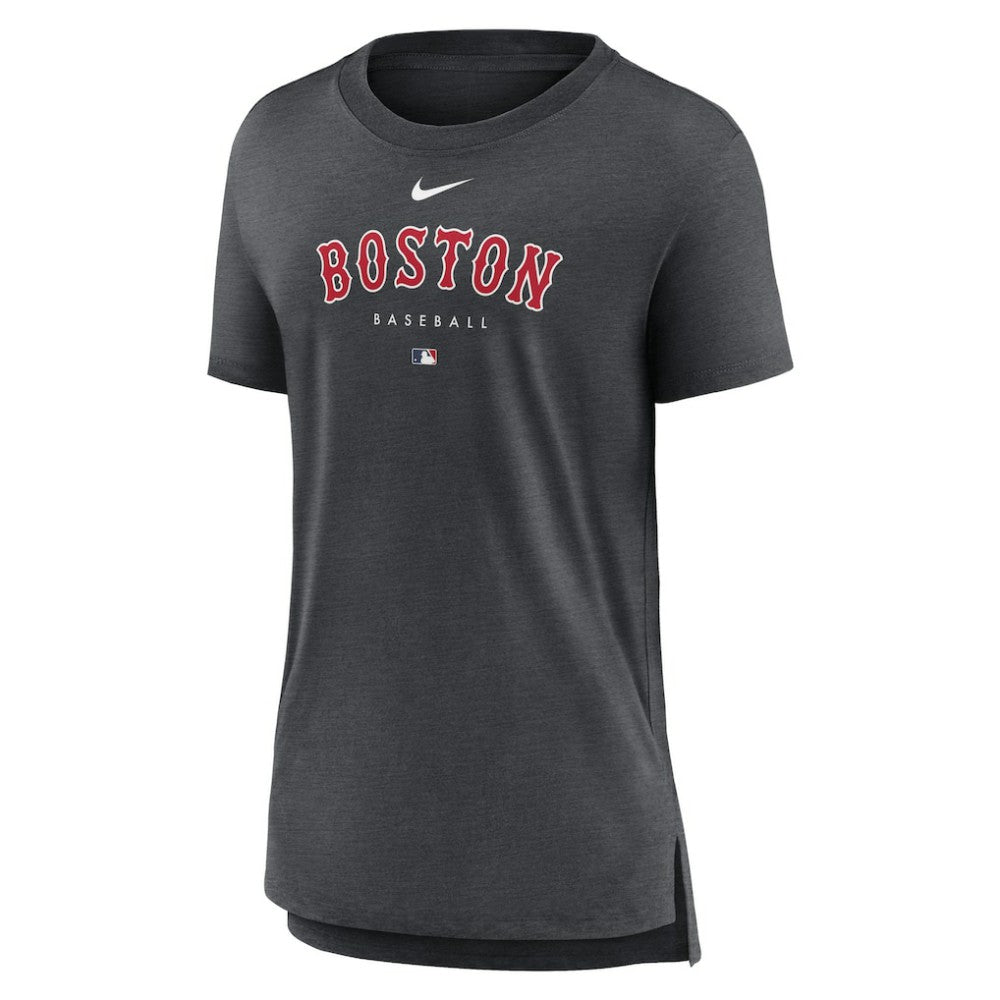 Boston Red Sox Nike Women's Authentic Collection Early Work Tri-Blend T-Shirt - Heather Charcoal T-shirts
