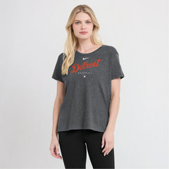 Detroit Tigers Nike Women's Authentic Collection Early Work Tri-Blend T-Shirt - Heather Charcoal T-shirts