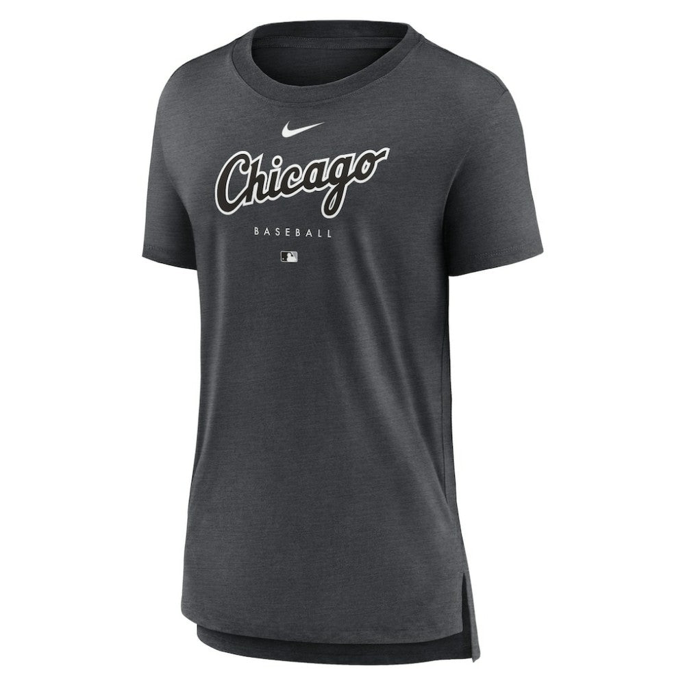 Chicago White Sox Nike Women's Authentic Collection Early Work Tri-Blend T-Shirt - Heather Charcoal T-shirts