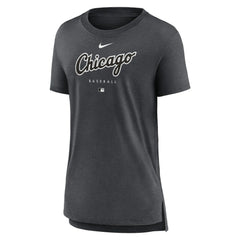Chicago White Sox Nike Women's Authentic Collection Early Work Tri-Blend T-Shirt - Heather Charcoal T-shirts