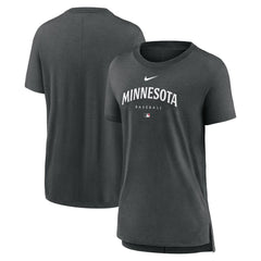 Minnesota Twins Nike Women's Authentic Collection Early Work Tri-Blend T-Shirt - Heather Charcoal T-shirts