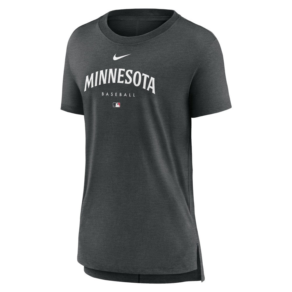 Minnesota Twins Nike Women's Authentic Collection Early Work Tri-Blend T-Shirt - Heather Charcoal T-shirts