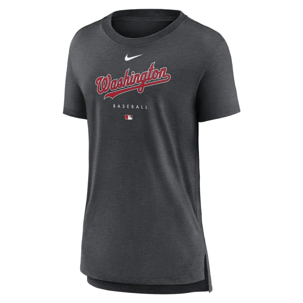 Washington Nationals Nike Women's Authentic Collection Early Work Tri-Blend T-Shirt - Heather Charcoal T-shirts