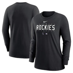 Colorado Rockies Nike Women's Authentic Collection Legend Performance Long Sleeve T-Shirt - Black T-shirts