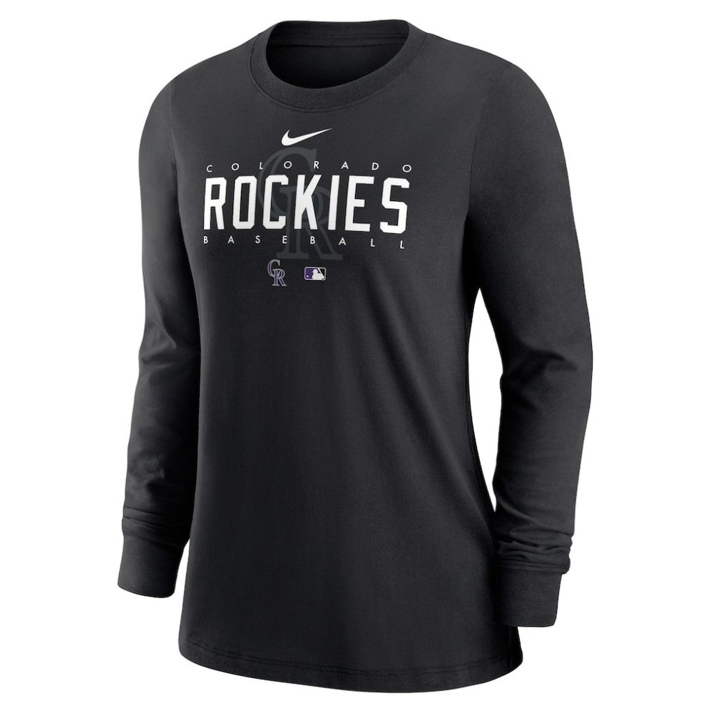 Colorado Rockies Nike Women's Authentic Collection Legend Performance Long Sleeve T-Shirt - Black T-shirts