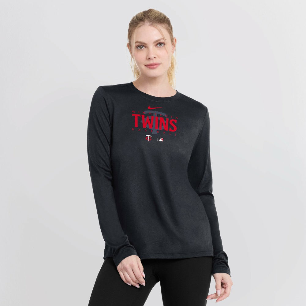 Minnesota Twins Nike Women's Authentic Collection Legend Performance Long Sleeve T-Shirt - T-shirts