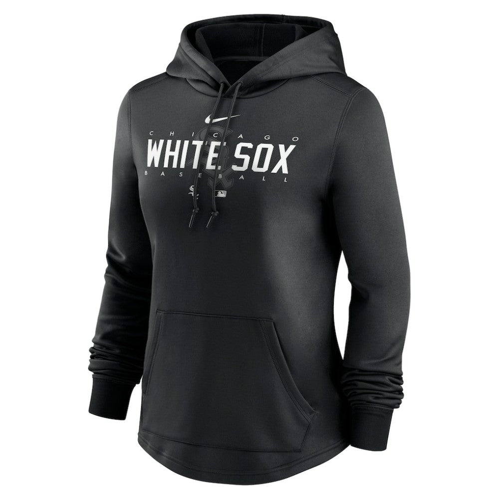 Chicago White Sox Nike Women's Authentic Collection Pregame Performance Pullover Hoodie - Black Hoodies