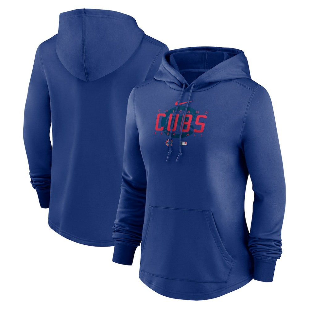 Chicago Cubs Nike Women's Authentic Collection Pregame Performance Pullover Hoodie - Royal Hoodies