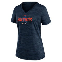 Houston Astros Nike Women's Authentic Collection Velocity Practice Performance V-Neck T-Shirt - Navy T-shirts