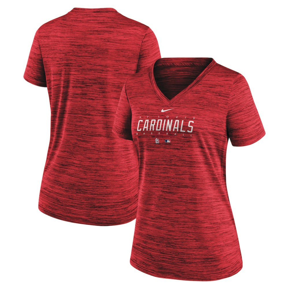 St. Louis Cardinals Nike Women's Authentic Collection Velocity Practice Performance V-Neck T-Shirt - Red T-shirts