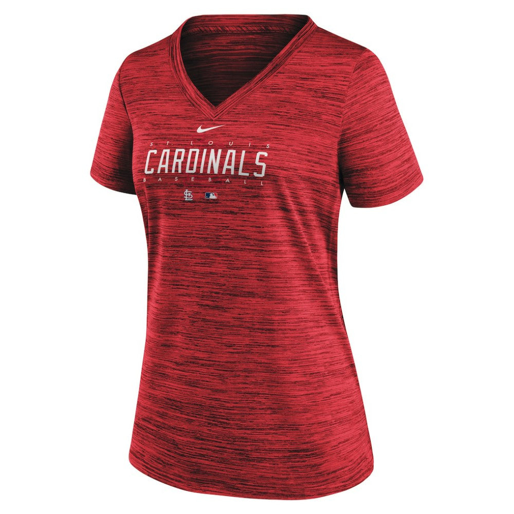 St. Louis Cardinals Nike Women's Authentic Collection Velocity Practice Performance V-Neck T-Shirt - Red T-shirts