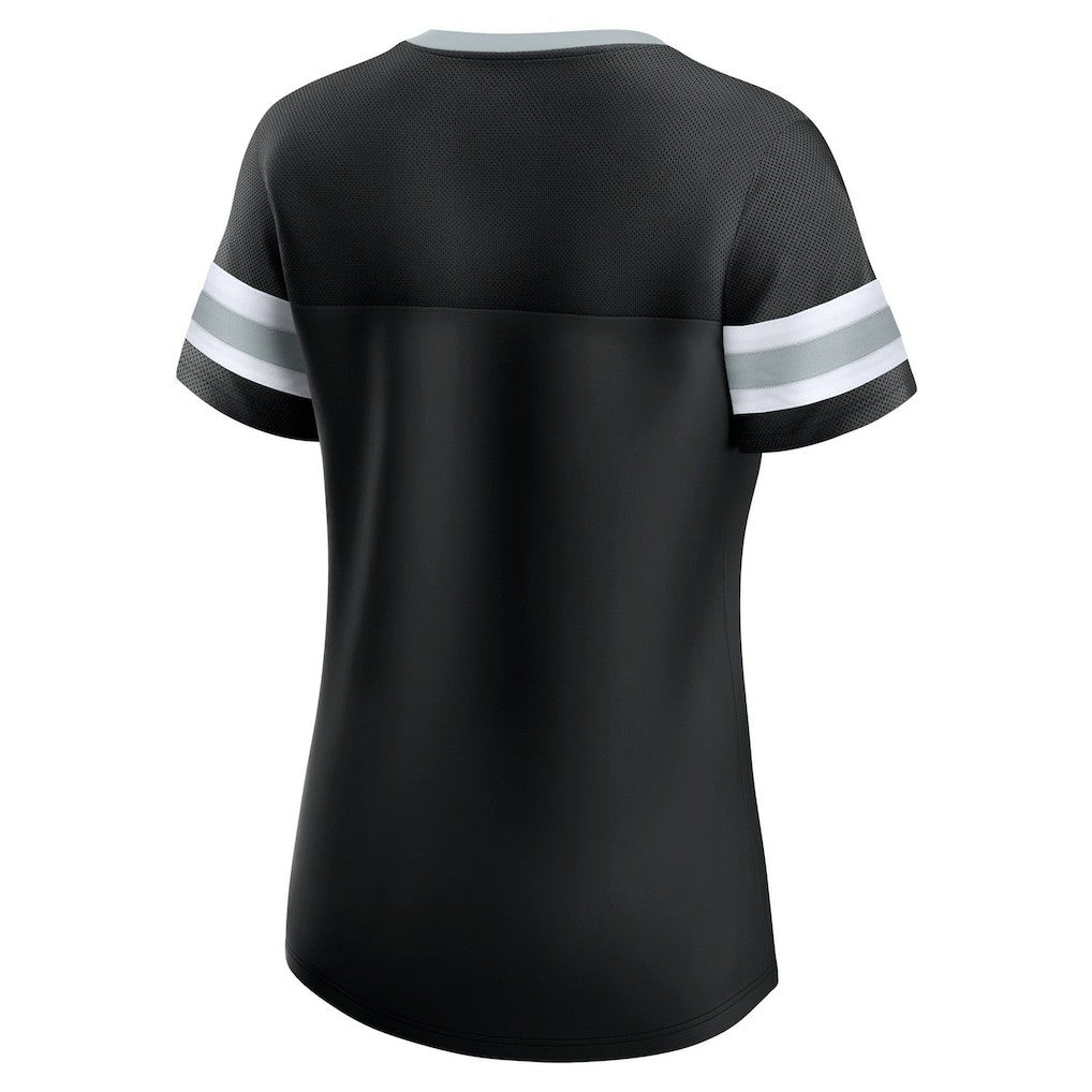 Las Vegas Raiders Women's Plus Size Original State Lace-Up T-Shirt Black