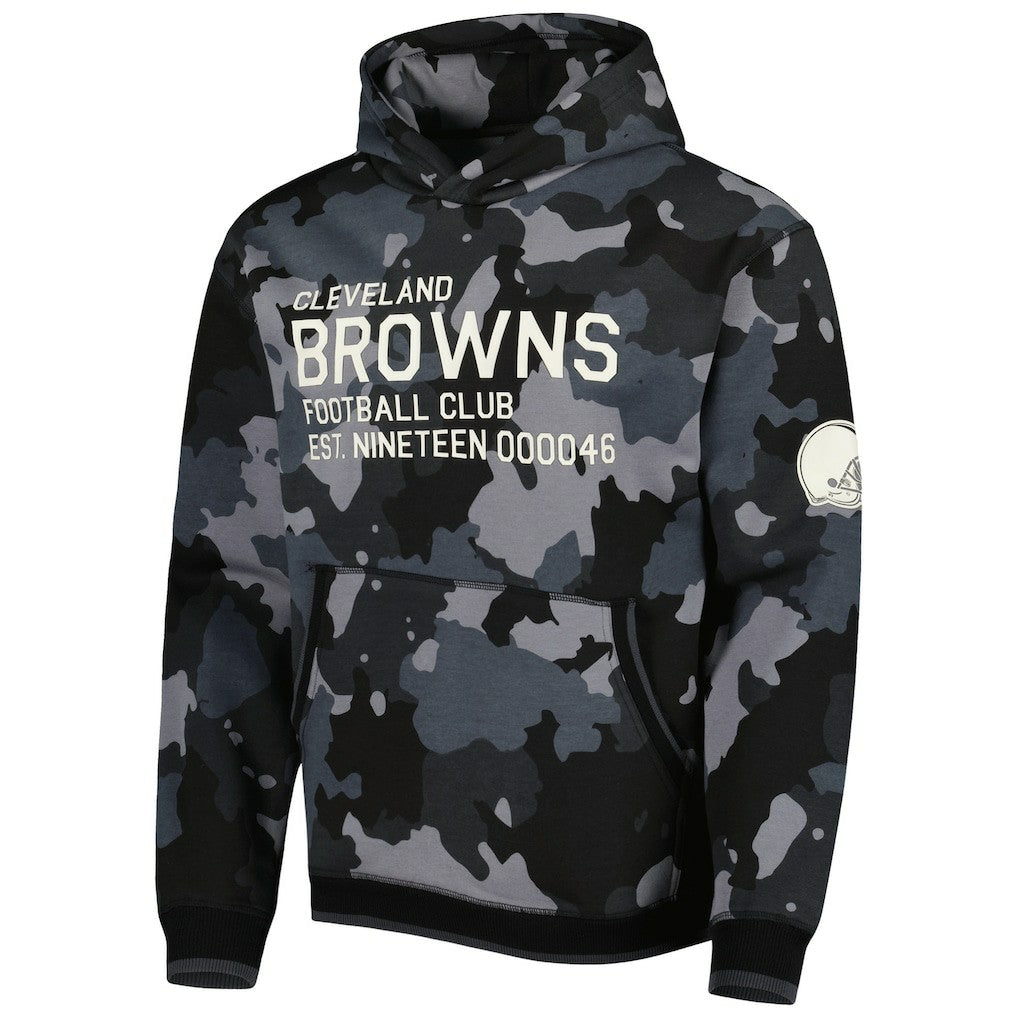 Cleveland Browns The Wild Collective Camo Pullover Hoodie Black