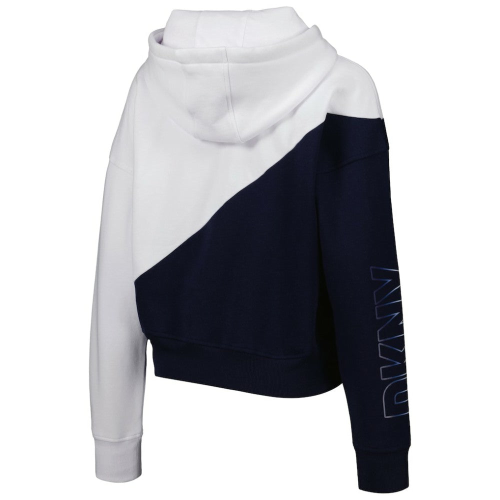 Atlanta Braves DKNY Sport Women's Bobbi Colorblock Pullover Hoodie - Navy/White Hoodies