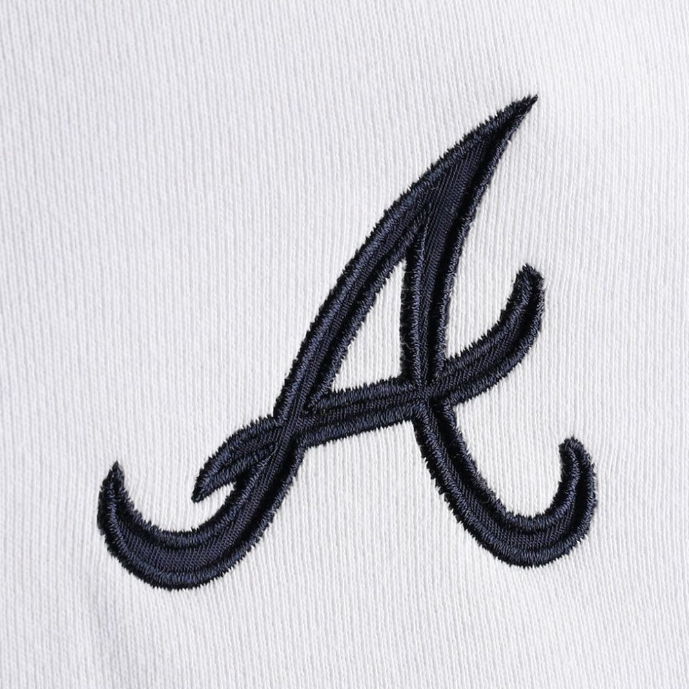 Atlanta Braves DKNY Sport Women's Bobbi Colorblock Pullover Hoodie - Navy/White Hoodies