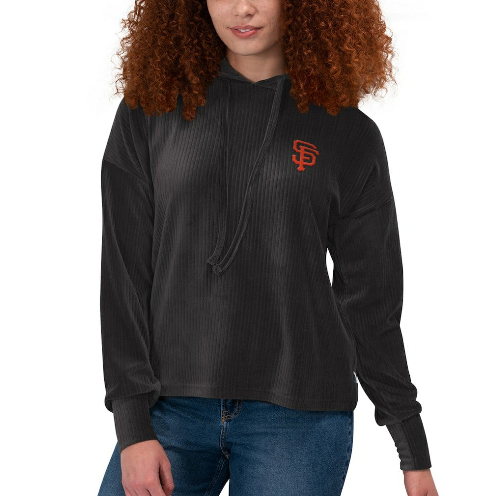 San Francisco Giants Touch Women's End Line Pullover Hoodie - Black Hoodies