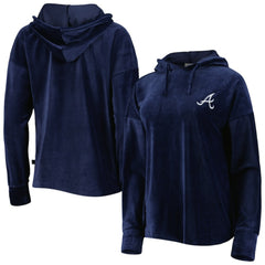 Atlanta Braves Touch Women's End Line Pullover Hoodie - Navy Hoodies