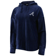Atlanta Braves Touch Women's End Line Pullover Hoodie - Navy Hoodies