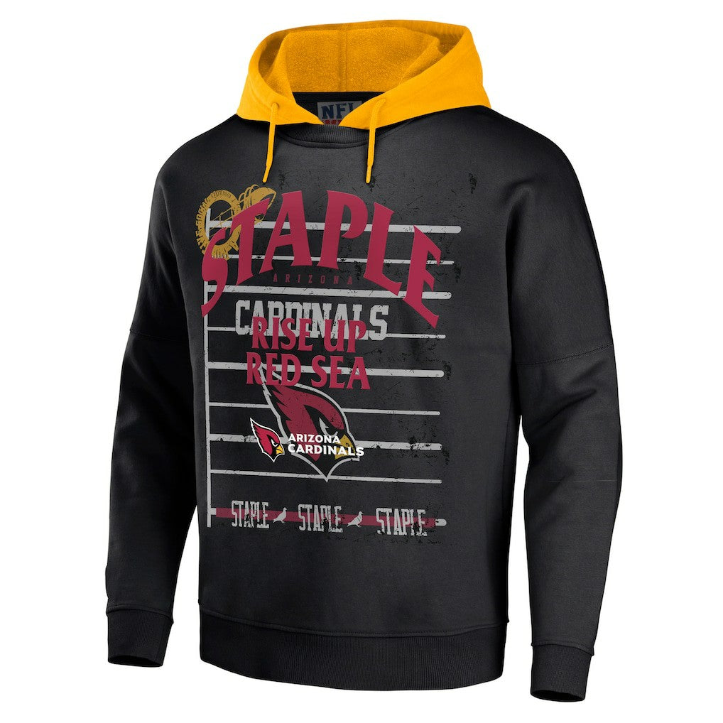 Arizona Cardinals NFL x Staple Throwback Vintage Wash Pullover Hoodie Black