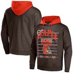 Cleveland Browns NFL x Staple Throwback Vintage Wash Pullover Hoodie Brown