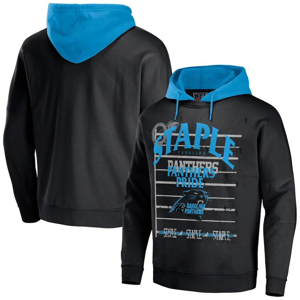 Carolina Panthers NFL x Staple Throwback Vintage Wash Pullover Hoodie Black