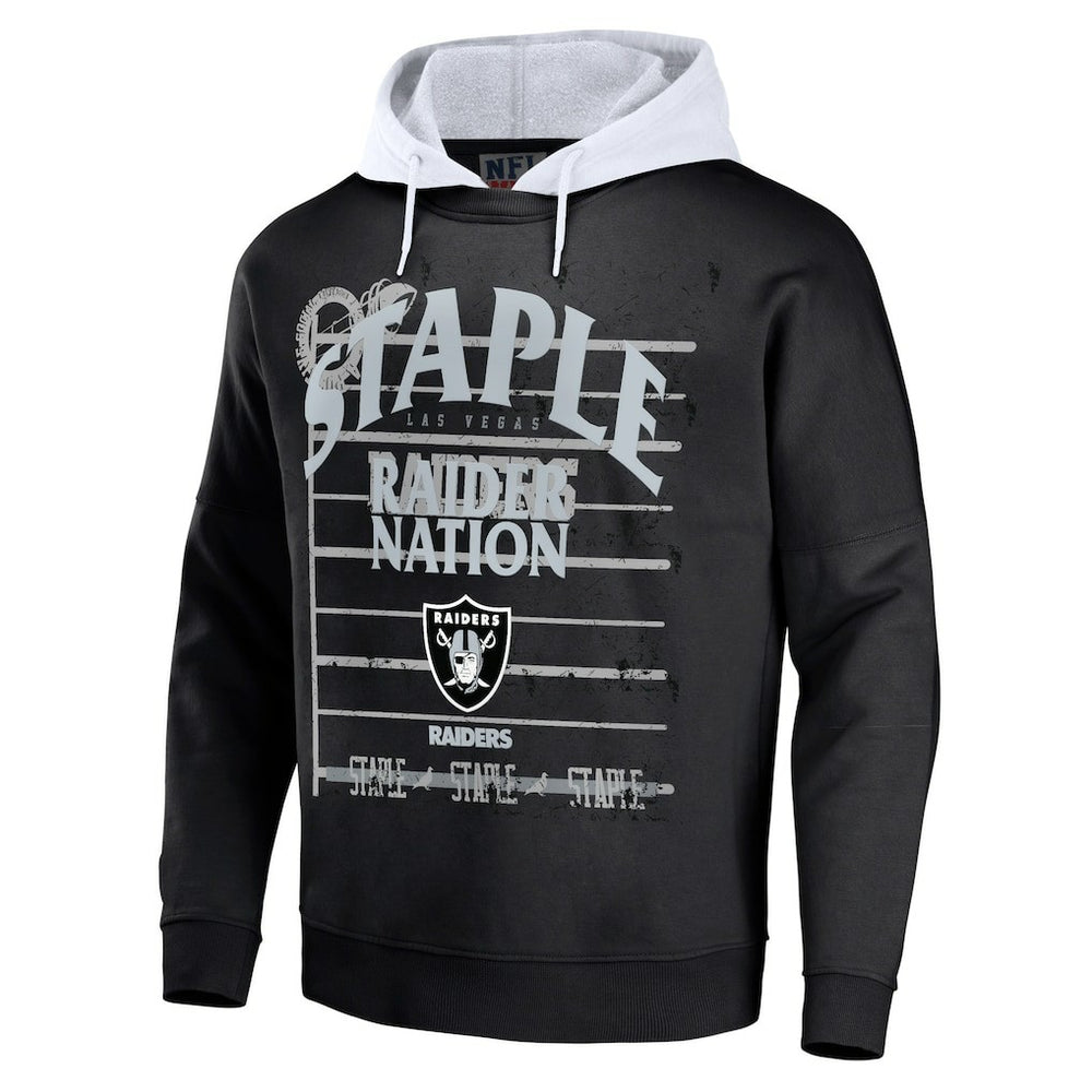 Las Vegas Raiders NFL x Staple Throwback Vintage Wash Pullover Hoodie Black