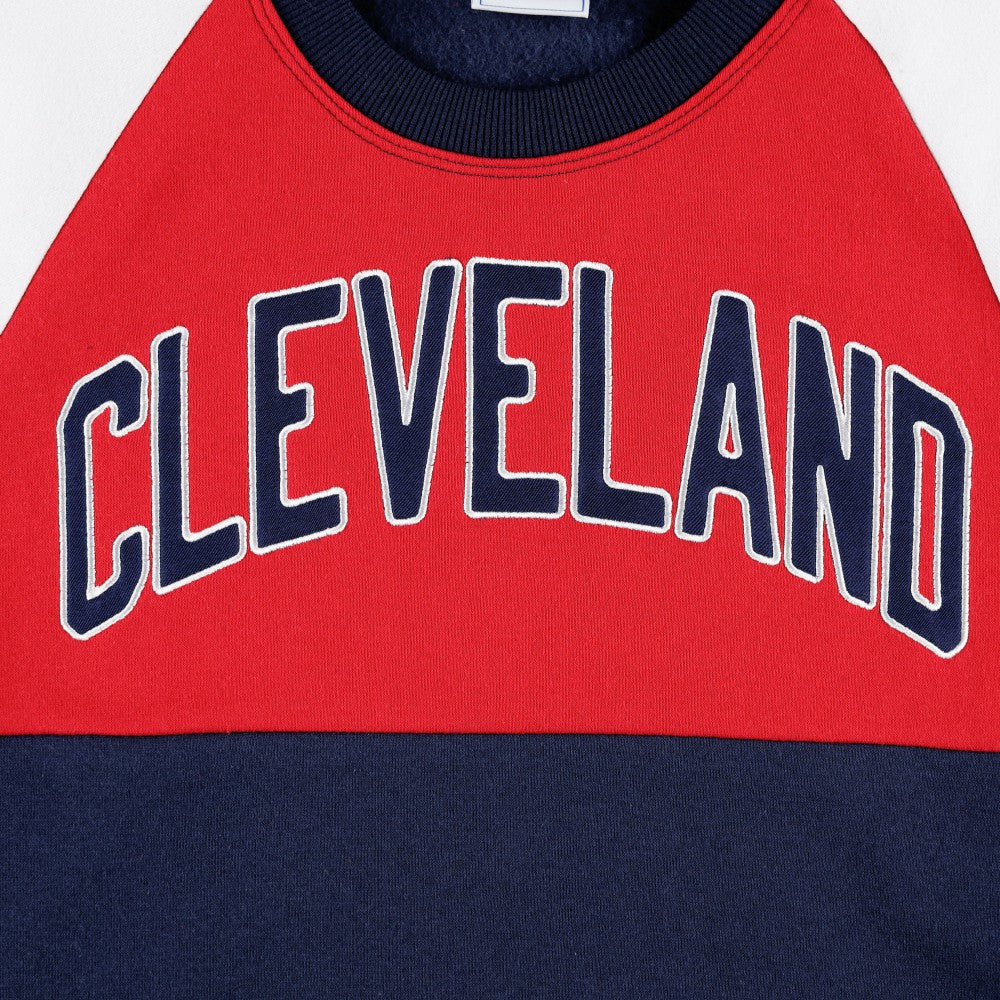 Cleveland Guardians Starter Women's Baseline Raglan Pullover Sweatshirt - Navy/Red Pullover