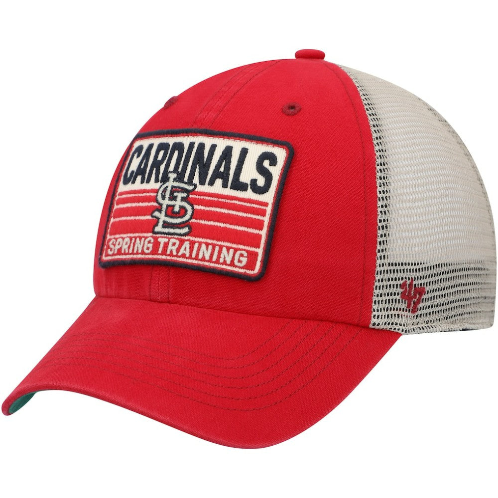 St. Louis Cardinals '47 Four Stroke Clean Up Trucker Snapback Hat - Red/Tan Hats